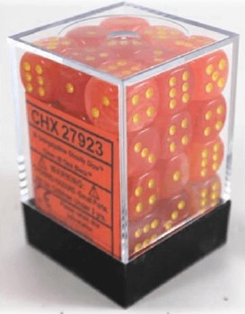 D6 36-die set: 12mm Ghostly Glow Orange/yellow