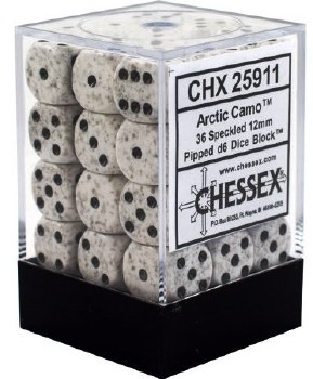 D6 36-die set: 12mm Speckled Arctic Camo