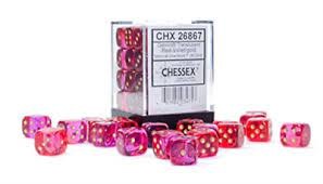 D6 36-die Set: 12mm Transparent Red-Violet/ Gold