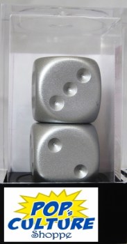 D6 Pair: 16mmm Aluminum-plated/white