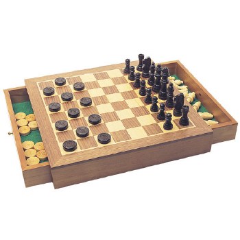 Wooden Chess/Checkers Set