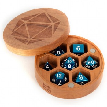 Dice Case: Cherry Wood Round