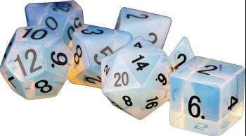 Metallic Dice Games Handcrafted Stone Dice Set: Opalite