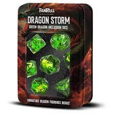 Metallic Dice Games Polyhedral 7-Die Set: Dragon Storm Green