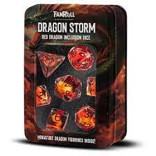 Metallic Dice Games Polyhedral 7-Die Set: Dragon Storm Red
