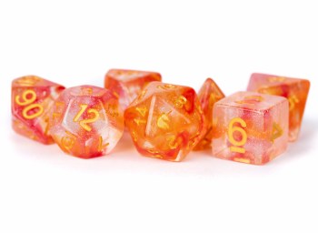 Polyhedral 7-die set: Unicorn - Mystic Embers