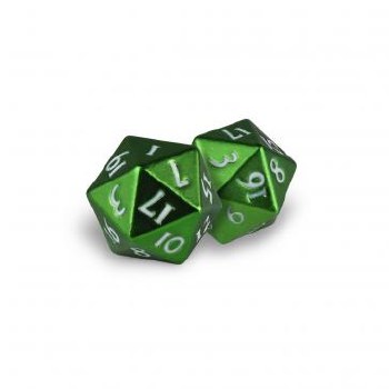 Heavy Metal D20 Dice Set: Emerald Frost