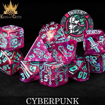 DND Dice 11-die Set: Cyberpunk
