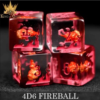 DND Dice 4D6-die Set: Fireball