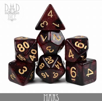 DND Dice 7-die Set: Mars Galaxy