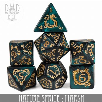 DND Dice 7-die Set: Nature Sprite: Marsh