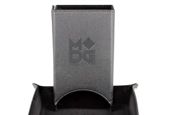 Velvet Fold Up Dice Tower - Black Leather