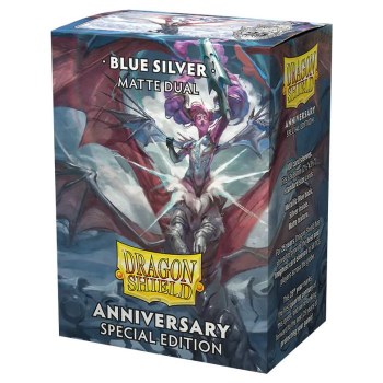 Dragon Shield: 100 Matte Dual Blue Silver Anniversary Edition