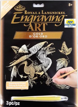 Engraving Art - Gold Foil: Baby Dragon