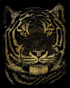 Engraving Art - Gold Foil: Bengal Tiger