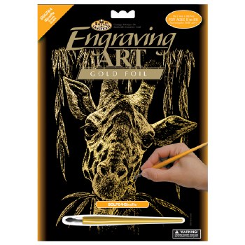 Engraving Art - Gold Foil: Giraffe