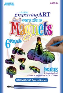 Engraving Art - Rainbow: Sports Magnets