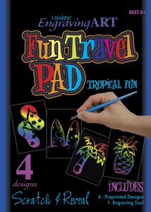 Engraving Art - Rainbow: Safari Animals Travel Pad