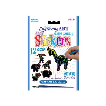Engraving Art - Rainbow: Safari Stickers