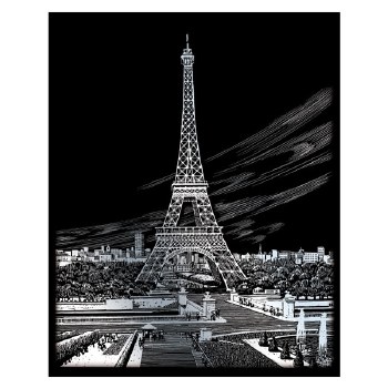 Engraving Art - Silver Foil: Eiffel Tower