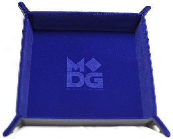 MDG Blue Velvet 10x10 Folding Dice Tray