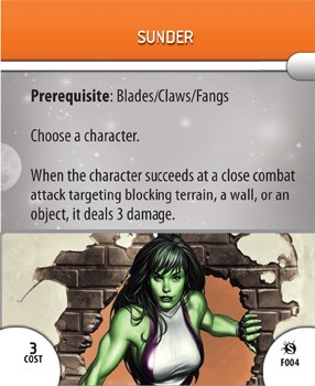 Heroclix Supernova F004 Sunder Feat Card