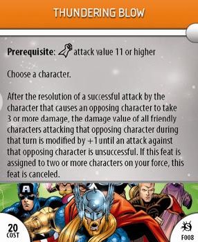 Heroclix Supernova F008 Thundering Blow Feat Card