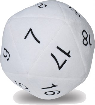 Jumbo Plush D20 - White