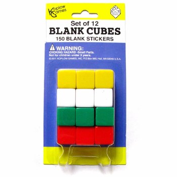 Set of 12 Blank Cubes with 150 Blank Stickers