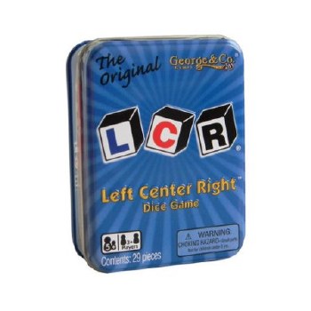 LCR: Left Center Right Dice Game in Tin