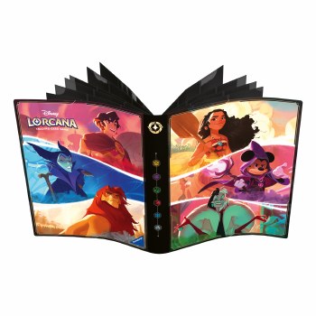 Lorcana Lorebook Card Portfolio: Aladdin, Maleficent, Simba, Moana, Mickey, Cruella