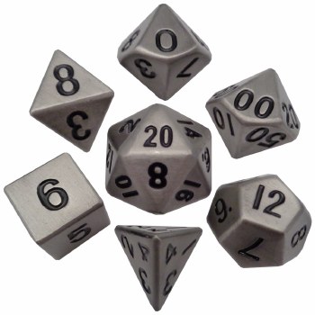 Metal Dice Set: Antique Silver