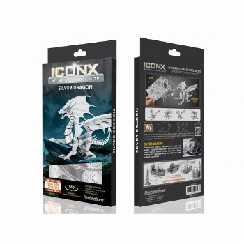 Metal Earth ICONX Silver Dragon