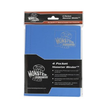 Monster 4-Pocket Binder: Aqua Blue