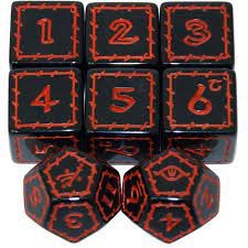 The One Ring Dice Set: Black &amp; Red