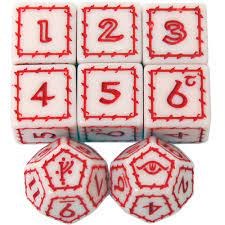 The One Ring Dice Set: White &amp; Red