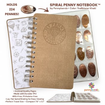 Pennybandz Spiral Notebook: Khaki