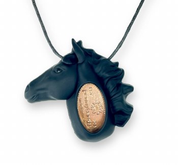 PennyPalz Necklace: Horse - Black