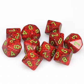 Polyhedral 10d10 set: Speckled Strawberry