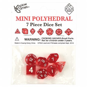 Poly Dice 7 Piece Mini: Red