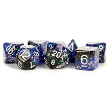 Poly Dice 7-Set: 16mm Eternal Black/Blue