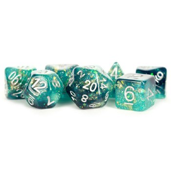 Poly Dice 7-Set: 16mm Eternal Black/Teal