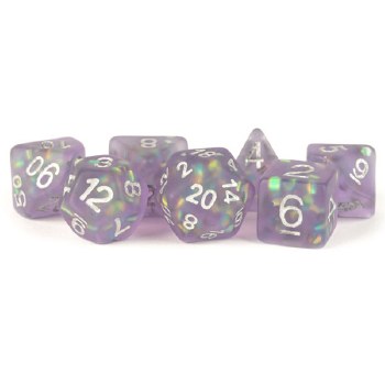 Poly Dice 7-Set: 16mmIcy Opal Purple