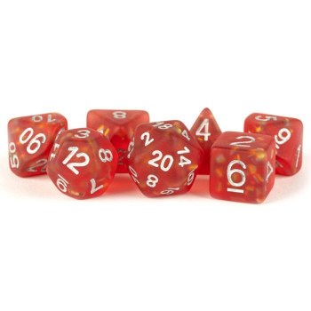 Poly Dice 7-Set: 16mm Icy Opal Red