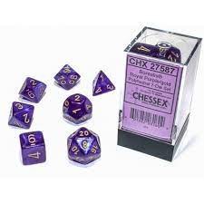 Poly Dice 7-set: Borealis Royal Purple / Gold