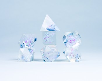 Polyhedral 7-die set: Cloak &amp; Dagger - Clear