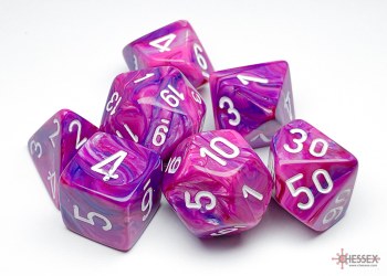 Polyhedral 7 Die: Festive Violet/white
