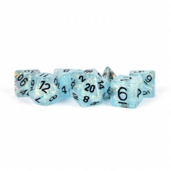 Polyhedral 7-die set: Flash Blue