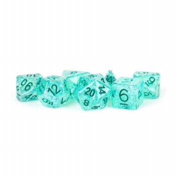 Polyhedral 7-die set: Flash Teal