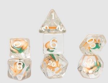 Poly Dice 7-Set: Fruit Slice- Peach